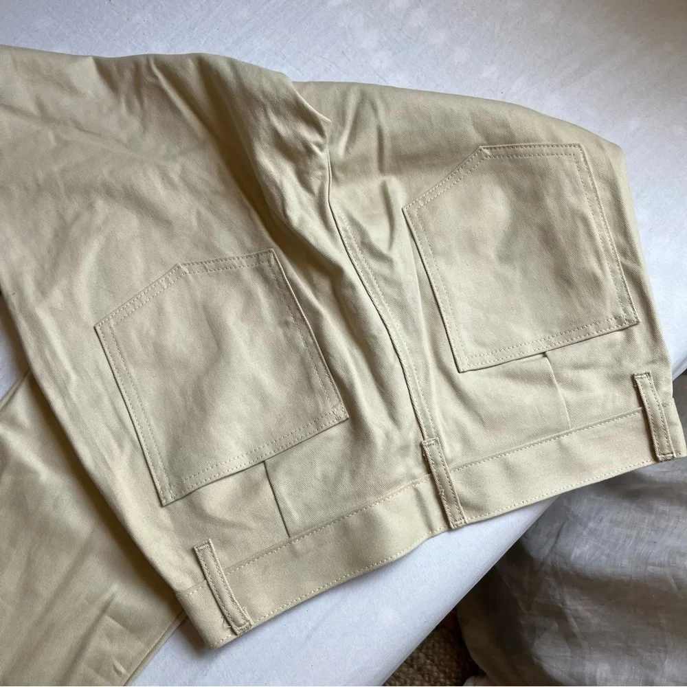 Finery cream‎ ivory tan straight leg cropped pants
